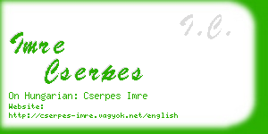 imre cserpes business card